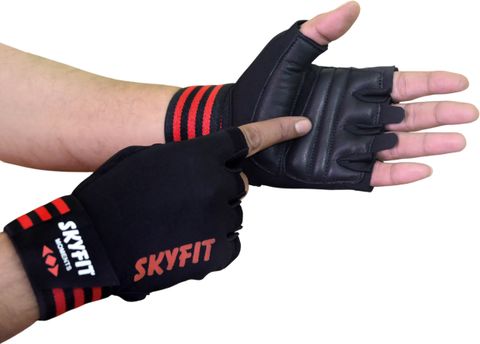 SKYFIT Gym Gloves for Men and Women (Red/Black) - Image 8