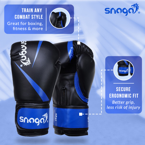 Snaga Vegan Leather Boxing Gloves for Sparring, Boxing, Kickboxing, Muay  Thai 14oz Boxing Gloves