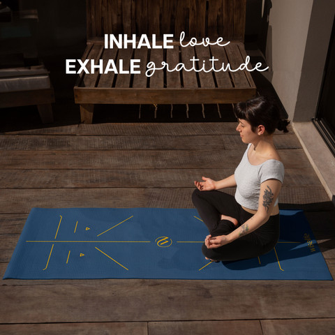 Wiselife Tru Alignment Navy Blue TPE mm Yoga Mat