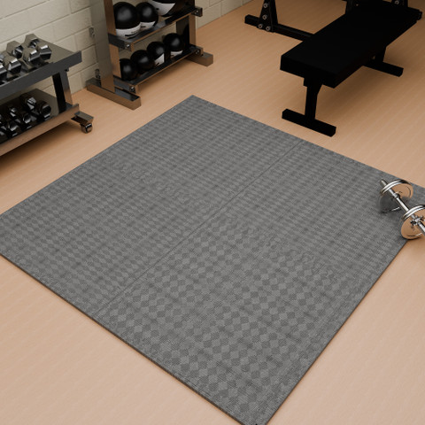 Easyhome Kid's Grey Interlocking Rubber Play Mat Gym Mats 16 mats