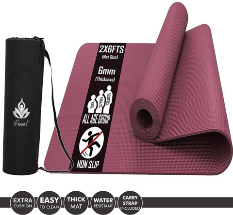 YFMATS 6MM Premium Eva with Tpe blend Anti slip Tearless Yoga mat