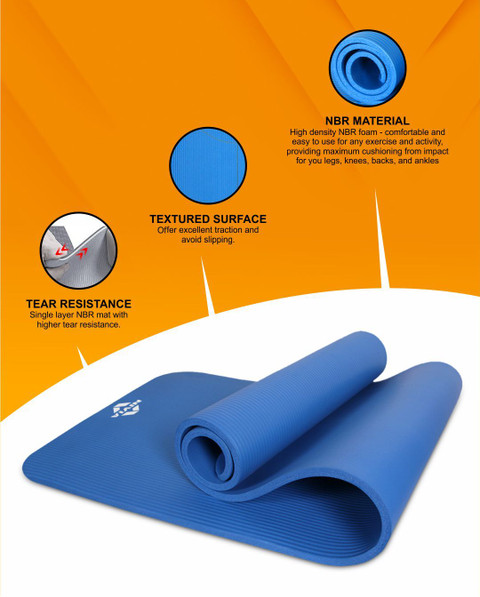 NIVIA NBR EXERCISE MAT Blue 10 mm Yoga Mat Buy NIVIA NBR