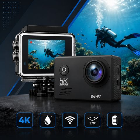 AWCAM PROFESSIONAL Action Camera Ultra HD Waterproof Camera for Bike, Cycling, Travel & Vlogging Sports and Action Camera (Black, 16 MP) - Image 4
