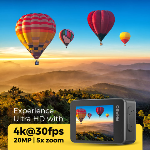 Akaso Brave Dual Color Screen, 4K 30fps,One-Click Quick Shots