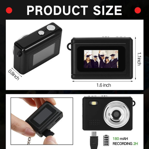 Mini Digital Camera Chain VOLTAC Mini Digital Camera Keychain 1080p Small Portable Photo Video ...