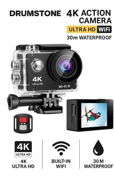 XploraCam GoPro Action camera X4 Pro 4K Action Camera 20MP WIFI