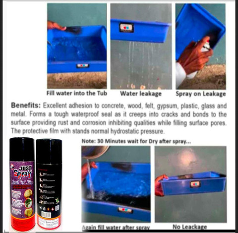 Just Spray NPH DEAL INSTANT SEAL N FIX WATERPROOFING AND REPAIR SPRAY  (ANTI-CORROSION) Multicolor Spray Paint 425 ml