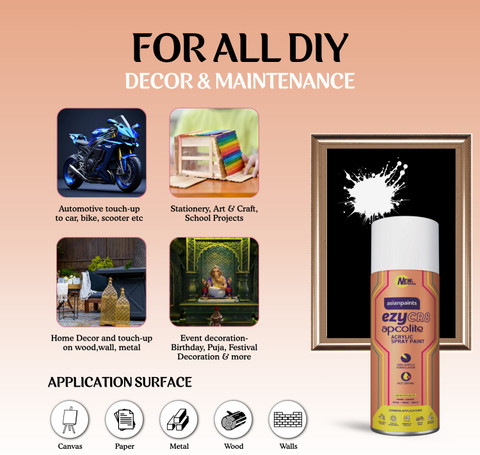 Asian Paints ezyCR8 Apcolite DIY 100% Acrylic | Multi-Surface Use