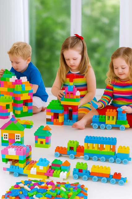 AEXONIZ TOYS Multicolored Building Blocks Toys Different Shapes