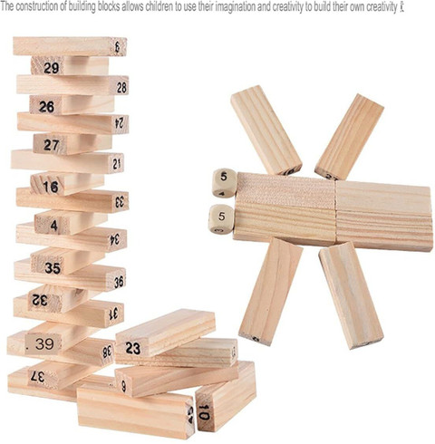 AEXONIZ TOYS Wooden Zenga Stacking Balancing Building Block Game