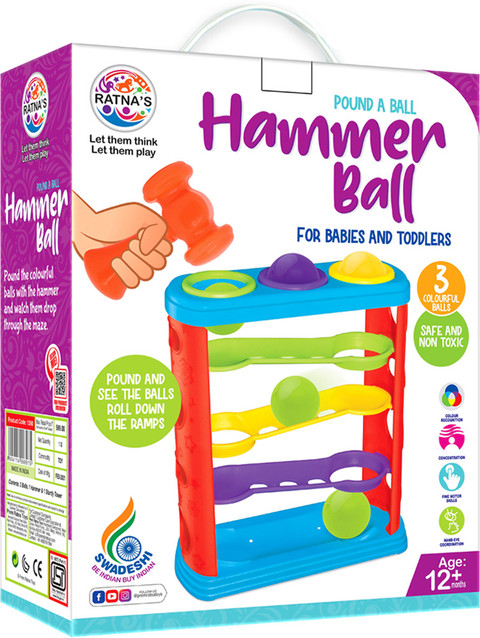 RATNA'S Hammer Ball Pound a ball Hammering toy for toddlers