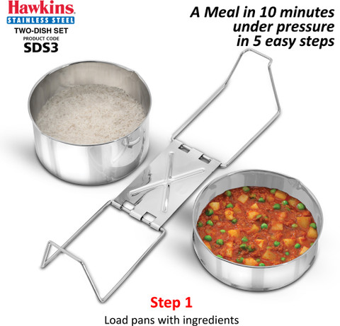 Hawkins Two Dish Set (Separators) (SDS3) Stainless Steel Steamer