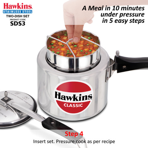 Hawkins Two Dish Set (Separators) (SDS3) Stainless Steel Steamer
