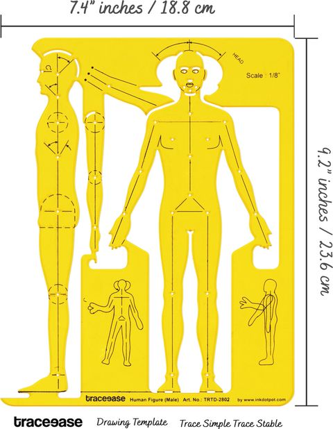 Traceease Traceease Male Human Figure Template Stencils Designer s ...