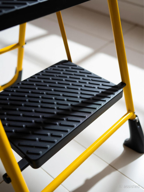 STEPPIN' TO THE CULTURE LS Black×Yellow Flipkart SmartBuy Heavy Duty Platform 4 Plastic Step Steel Ladder