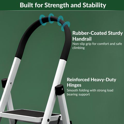 Plantex Anti-Skid Strong Foldable Wide 7 Step Ladder/Ladder for