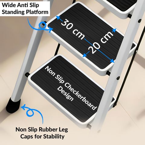Plantex Anti-Skid Strong Foldable Wide 7 Step Ladder/Ladder for