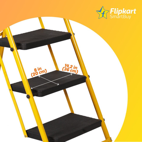 Flipkart SmartBuy Heavy Duty Platform 4 Plastic Step Steel Ladder
