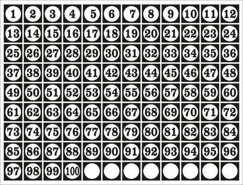 1-100 Number Stickers - 2500 Round Black Labels For Organization & Sorting