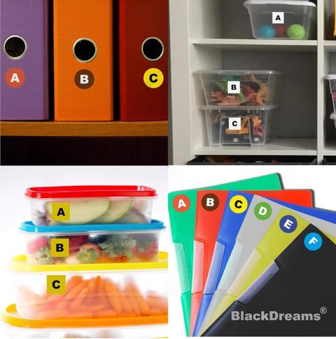 BlackDreams 2.5 cm Round 500 Piece A to Z Alphabet Label for
