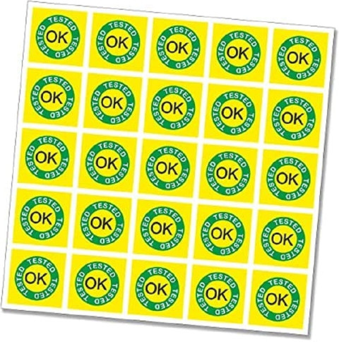 Stikor 2 cm OK Tested Stickers for Quality Check 20 mm Square 1500 ...
