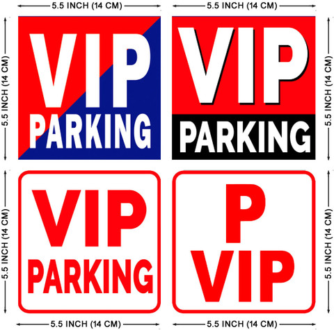 ShubhFly 14 cm VIP Parking Sticker for Car Bike Pack of 4 Pcs ...