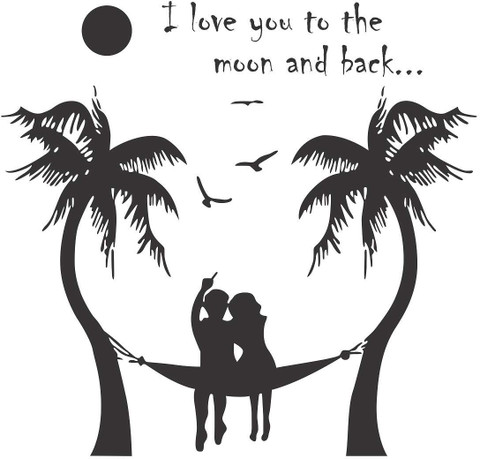 InkHex 100 cm Love Couple Tree ' I Love You ' Quotes Wall Stickers