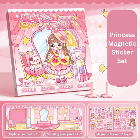 A R International 21 cm Magnetic Princess Dress Up Toy Book for Girls |  Creative 3D Pop-Up Dress Set Self Adhesive Sticker Price in India - Buy A R  International 21 cm