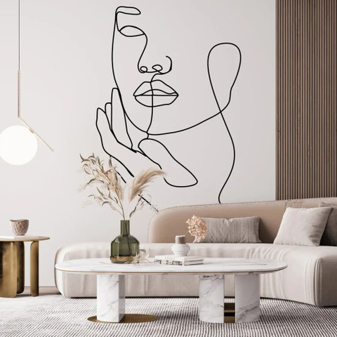 SnappyVinyl 29 cm One Line Art, Wall Sticker PVC Vinyl Self