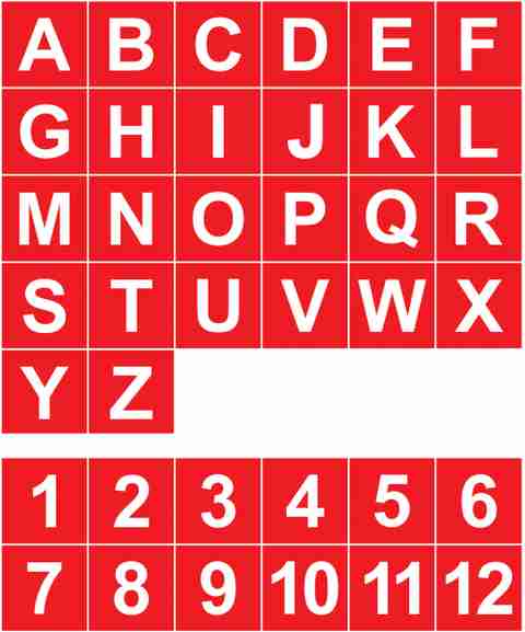 背景マステ178 ShubhFly 2.5 cm A to Z Alphabet and 1 to 12 Numbers Stickers 25 MM