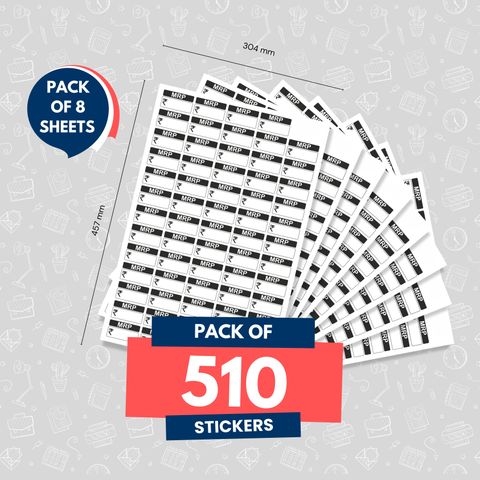 NU4U 3 cm Pack of 510 MRP sticker label, price tag stickers clothes ...