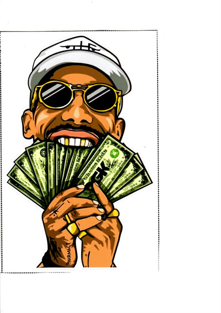 Golden Fox 23 cm MULTICOLOR MONEY STICKER DECAL FOR ALL BIKES AND CARS  Self Adhesive Sticker