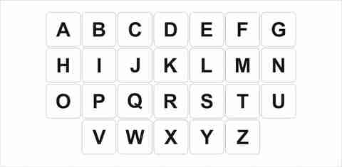 BlackDreams 2.5 cm Square 500 Piece AtoZ Alphabet Label for