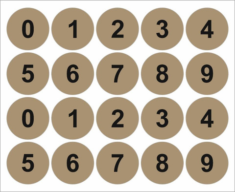 BlackDreams 2.5 cm Round 500 Pieces 0 to 9 Number Stickers, Small