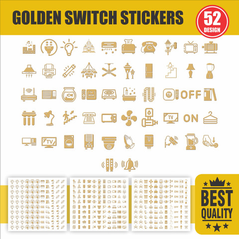 Raimo hub 1.5 cm Aesthetic Transparent Golden Design Switch Icon