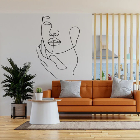 SnappyVinyl 29 cm One Line Art, Wall Sticker PVC Vinyl Self