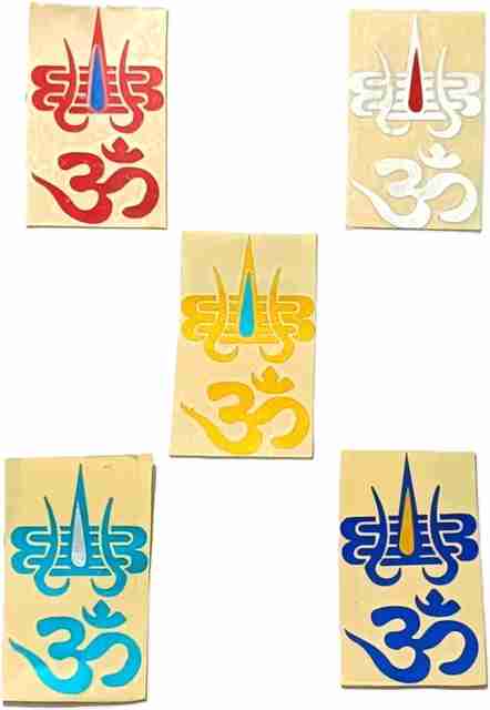 Om Radium Sticker spiritual supplies 5.5 cm OM RADIUM CAR BIKE STICKER Self Adhesive ...
