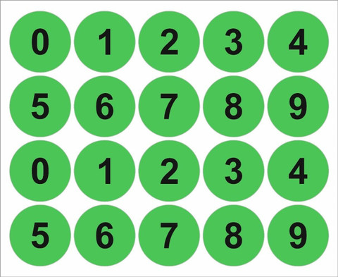 BlackDreams 2.5 cm Round 500 Pieces 0 to 9 Number Stickers, Small