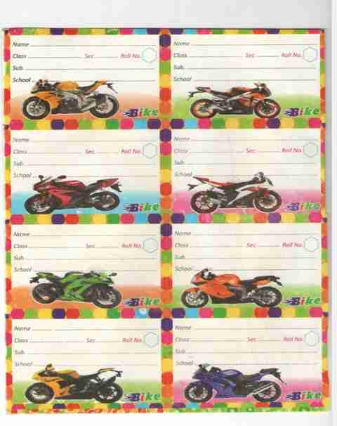 Super Easy 7.1 cm Racing Bike Mixed Design Name Slip Note Books