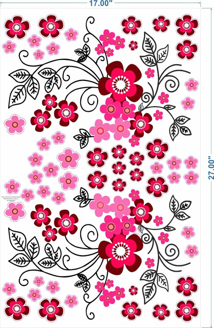 god god's 27 cm New Modern Art Aesthetic Flower Design Self Adhesive  Sticker