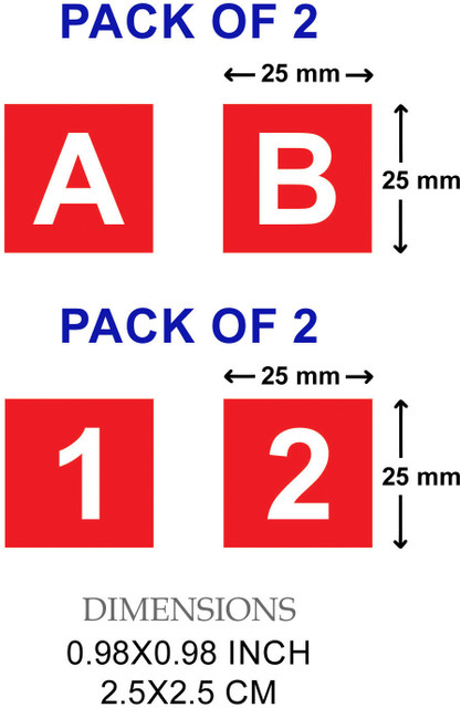 ShubhFly 2.5 cm A to Z Alphabet and 1 to 12 Numbers Stickers 25 MM