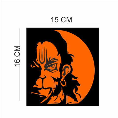 The Printpack 15 cm Hanuman ji Face Bike Self Adhesive Sticker