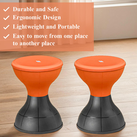 KUBER INDUSTRIES Damroo Style Both Sided Plastic Sitting For Indoor  Outdoor Stool