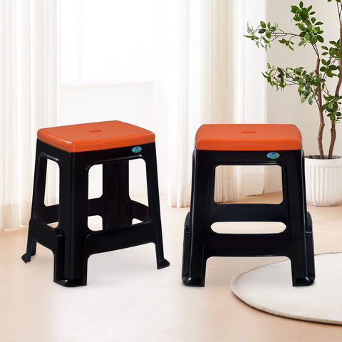 Nilkamal Strong Durable Stool STL 23|Stackable Stool Set of 2, Kitchen,  Office, Outdoor Living Bedroom Stool