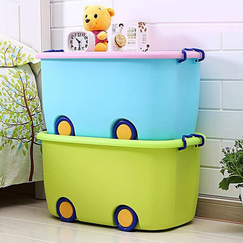 AshandRoh Plastic storage boxtoy storage organiser with lid,wheels