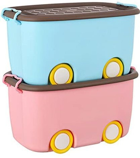 Star Work Children's Toy With Lid Wheels Colorful Plastic
