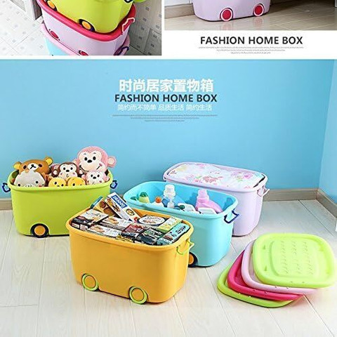 AshandRoh Large-Capacity Toy Storage With Lid, Wheels and Handles