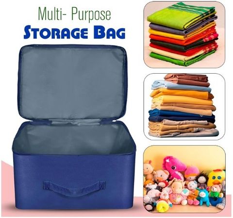 GRSTORE Storage Bag for Clothes and Bedding, Pack of 2, Blue - Image 4