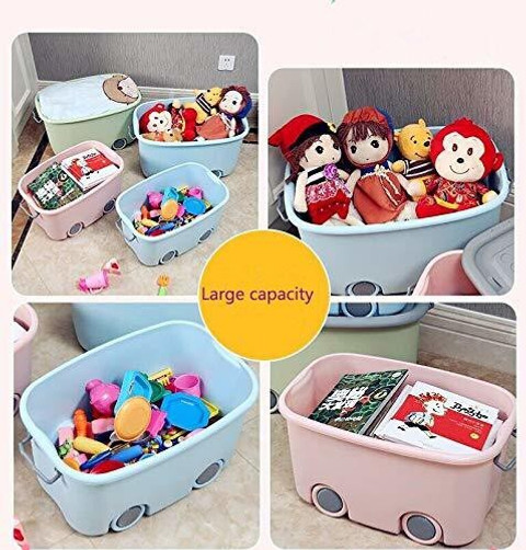 With Wheels Large Kids Storage Box AshandRoh Large-Capacity Toy