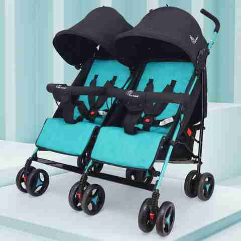 R for Rabbit Ginny and Johnny – The Twin Stroller and Pram (Blue